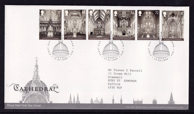 Great Britain QEII 2008 FDC Cathedrals London postmark