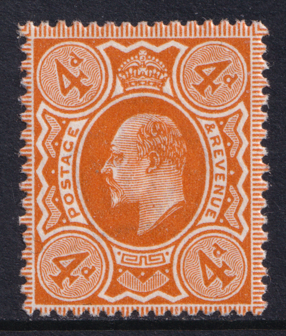 Great Britain KEVII 1902-10 4d Bright Orange Harrison SG286 Mint MH