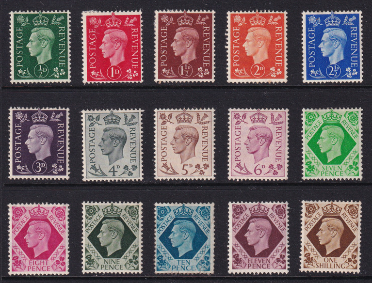 Great Britain KGVI 1937-47 Definitives Set SG462/475 Mint MH