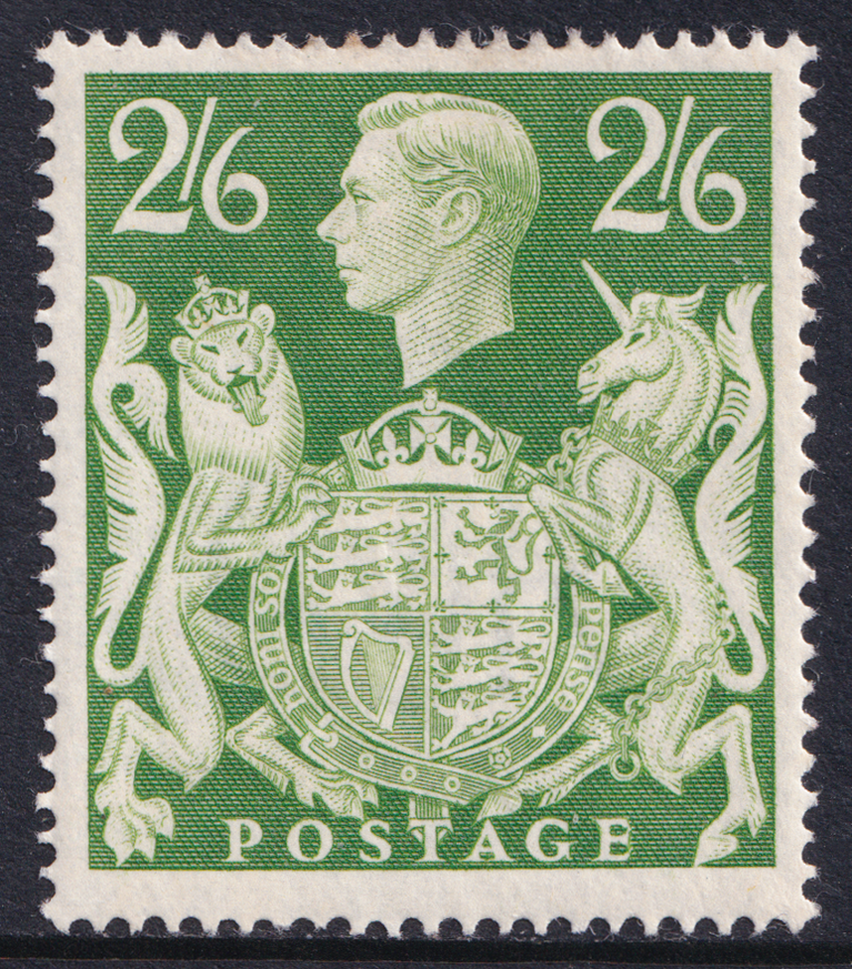 Great Britain KGVI 1939-48 2s6d Yellow-Green Arms SG476b Mint MH