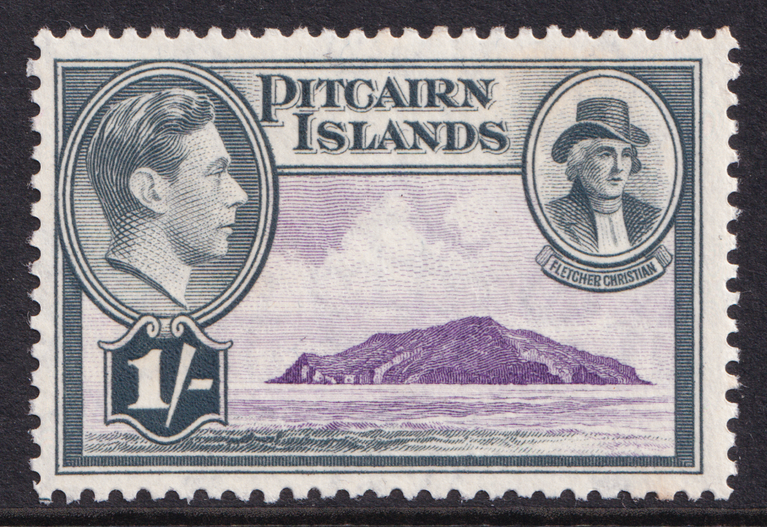 Pitcairn Islands KGVI 1940-51 1s Violet Grey SG7 Mint MLH
