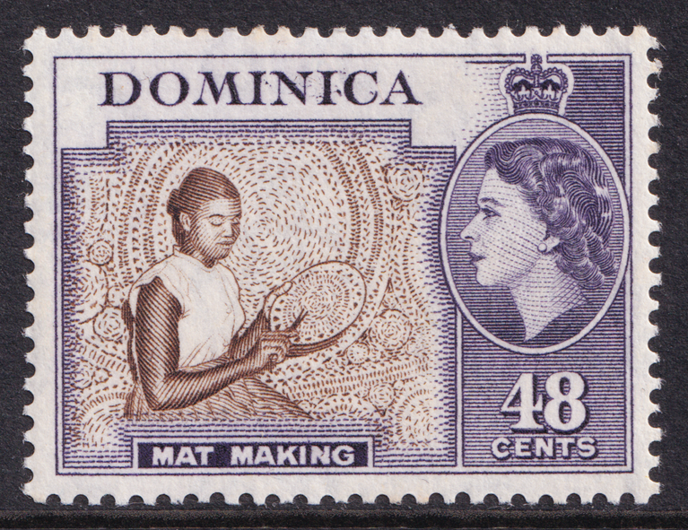 Dominica QEII 1954-62 48c Deep Brown Violet Mat making SG155 Mint MNH