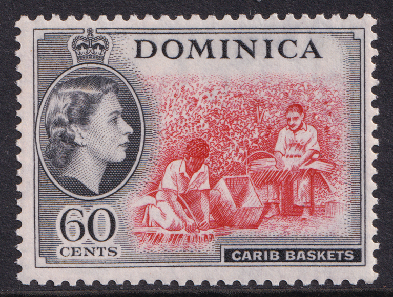 Dominica QEII 1954-62 60c Rose-Red Black Basket making SG156 Mint MNH