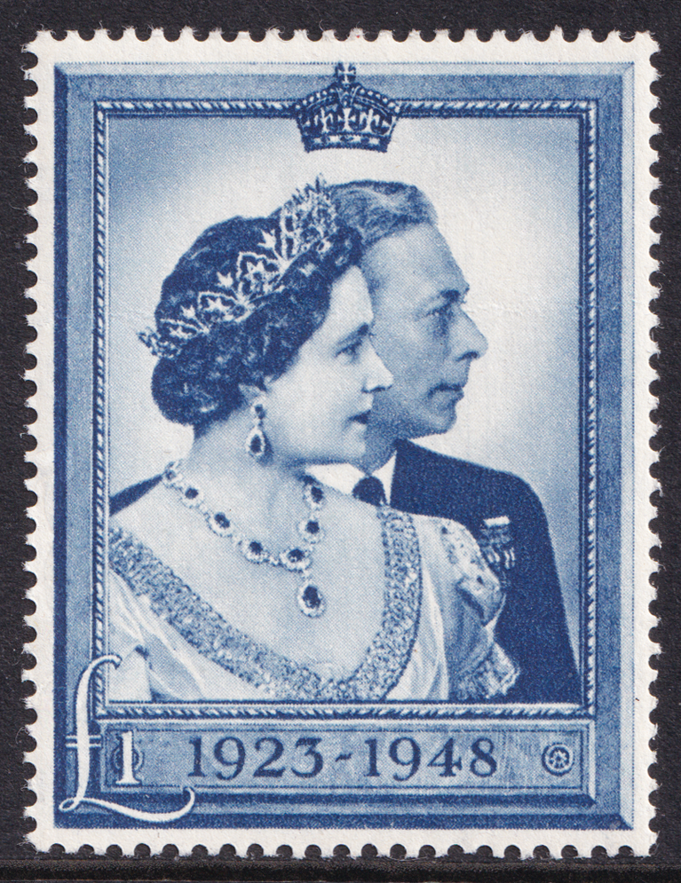 Great Britain KGVI 1948 £1 Blue Silver Wedding SG494 Mint MLH