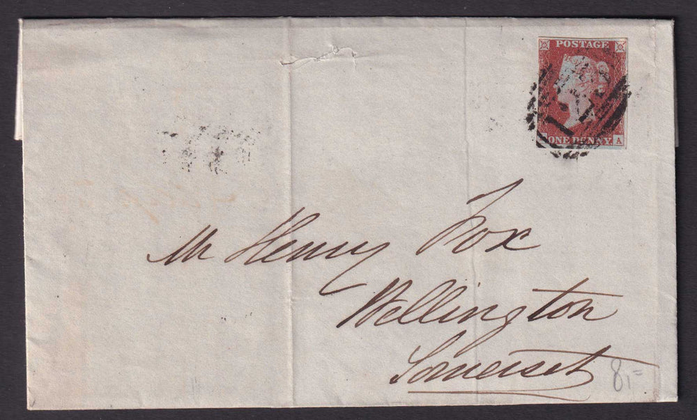 Great Britain QV 1844 1d Red-Brown Entire Bridgewater to Wellington Somerset